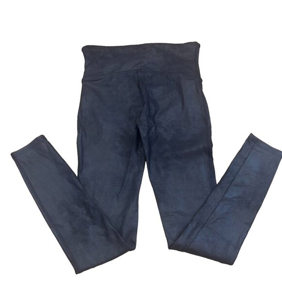 Women's Black Spanx Faux Leather Leggings Size Medium - Picture 4 of 7